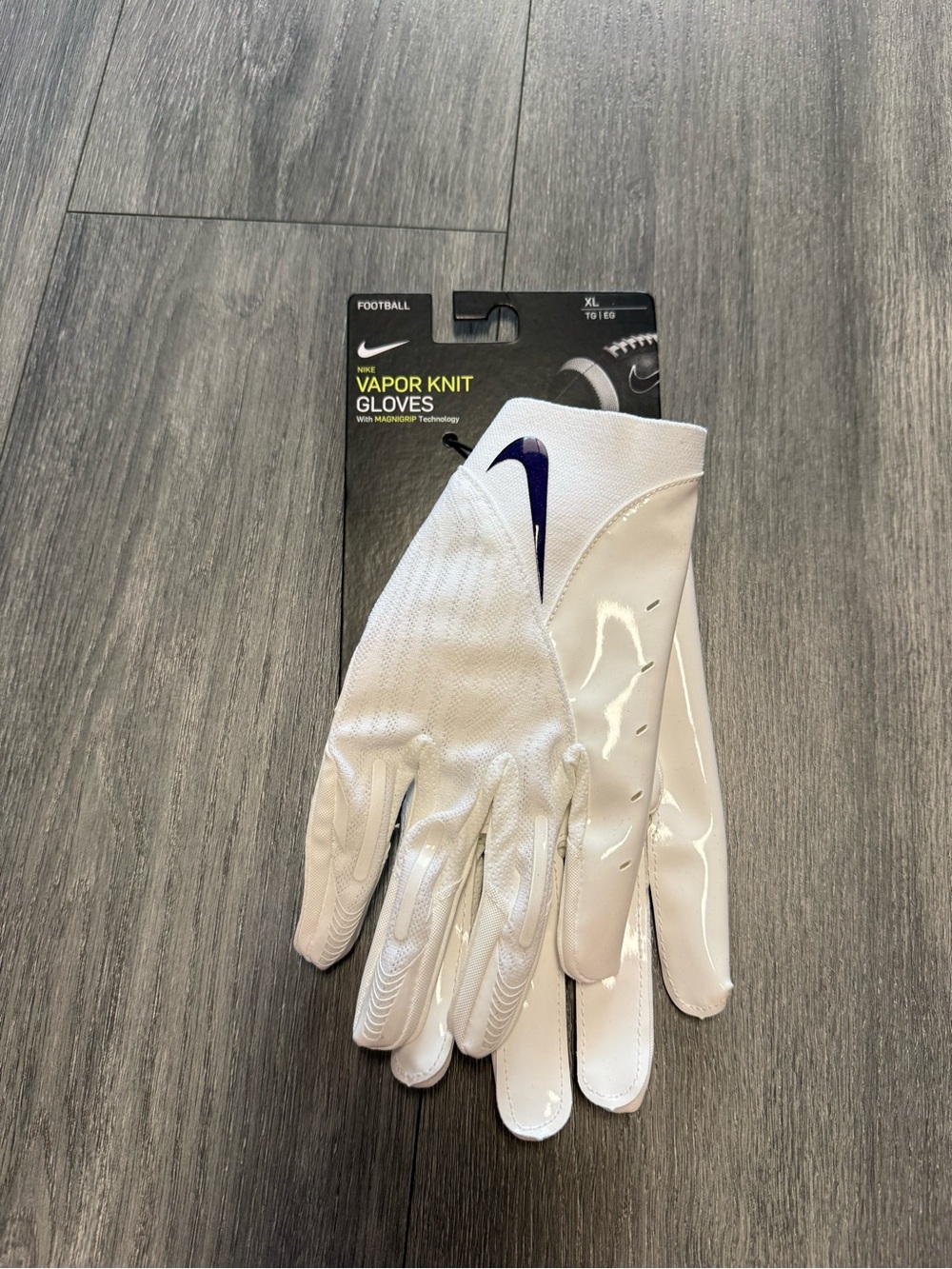Nike Vapor Knit 4.0 White/Purple Football Gloves DX4529-114 Men's Size XL New
